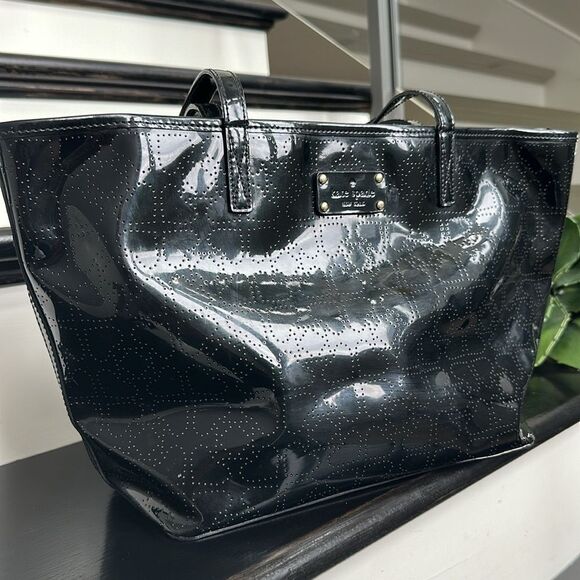 Kate spade Harmony Metro patent vegan leather tote handbag purse like new clean - Picture 2 of 12